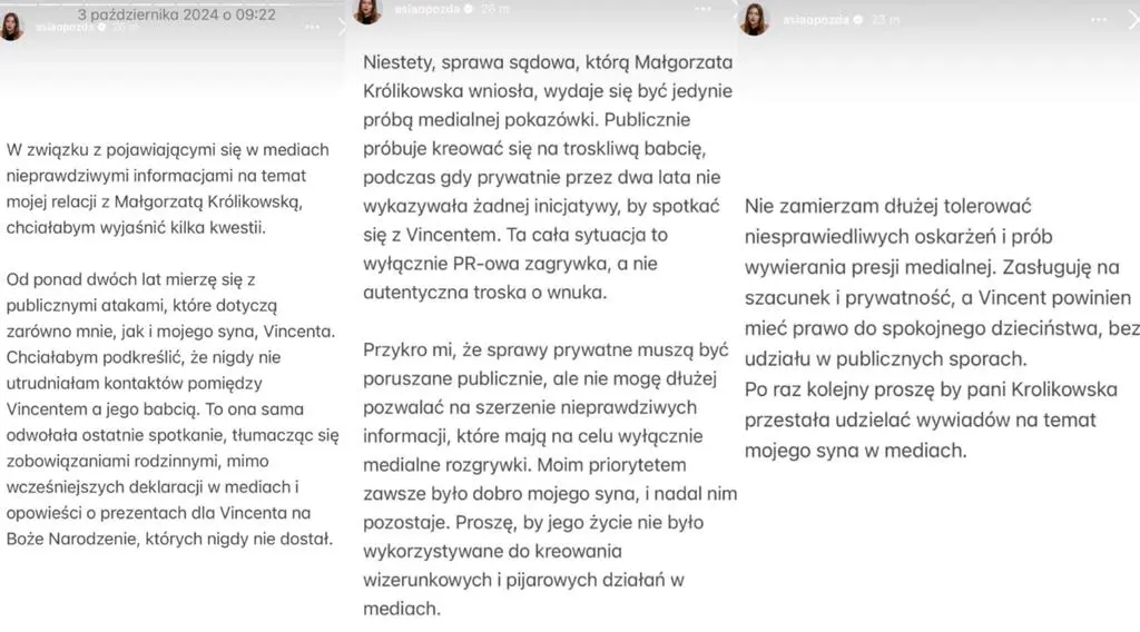 Oświadczenie Joanny Opozdy