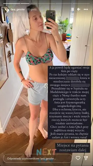 Lara Gessler pokazała brzuch po porodzie