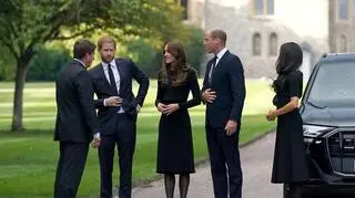 Książę William, książę Harry, Kate Middleton i Meghan Markle 