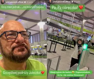 Piotr Gąsowski pożegnał córkę na lotnisku