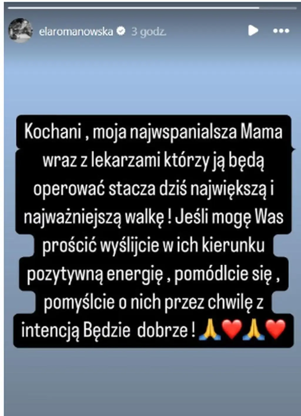 Elżbieta Romanowska apeluje do fanów. Prosi o modlitwę za jej matkę