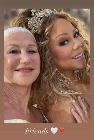 Sharon Stone podzieliła się zdjęciem Mariah Carey pozującej z Helen Mirren