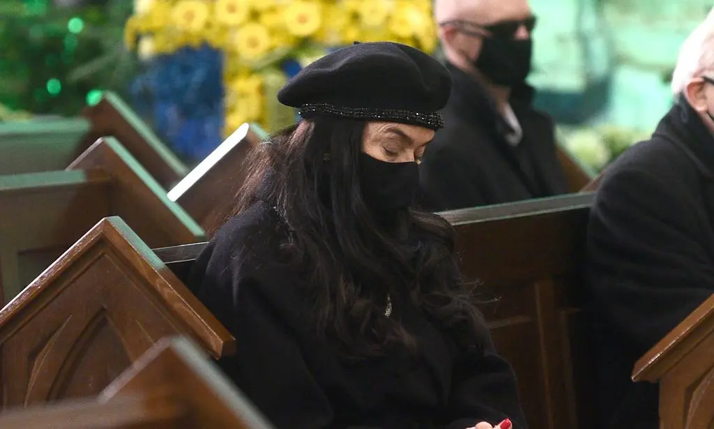Ewa Krawczyk podczas ostatniego pożegnania męża 