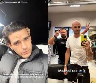 Tomek z "40 kontra 20" pokazał, jak wyglądałby ze zgoloną głową
