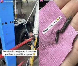Lili Antoniak znalazła gwoździe w oponie samochodu