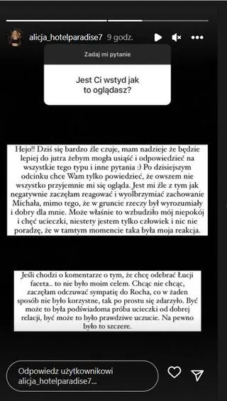 Alicja z "Hotelu Paradise" o tym, dlaczego nie chciała Michała