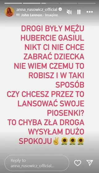 Ania Rusowicz zaapelowała do byłego męża