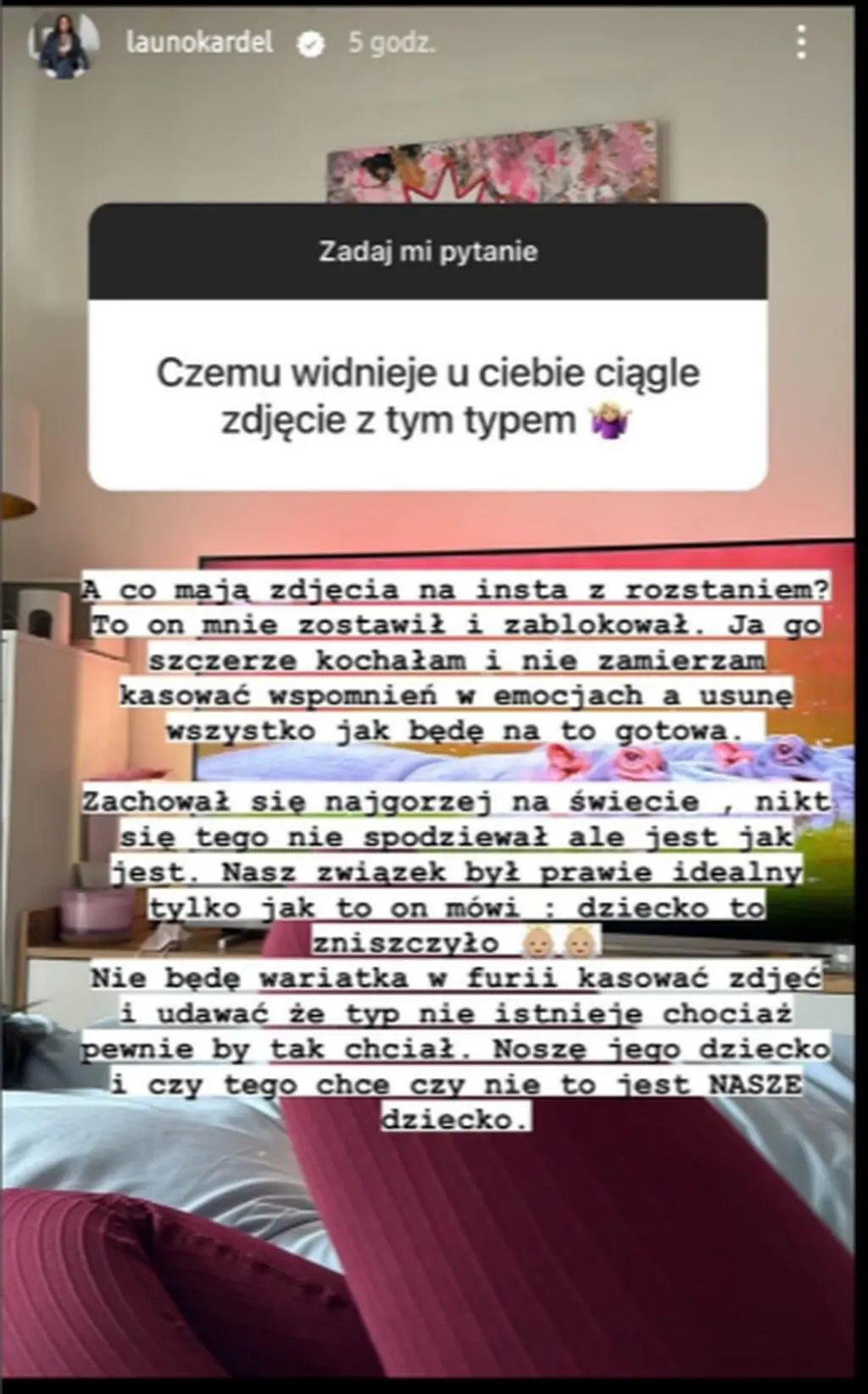 Launo została porzucona przez ojca jej dziecka