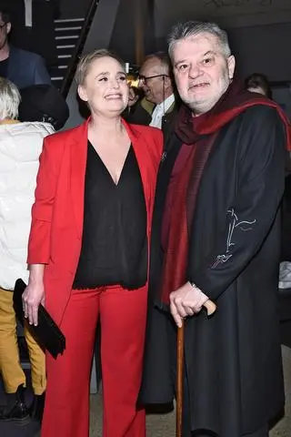 Kinga Preis wspiera Krzysztofa Globisza na premierze filmu "Prawdziwe życie aniołów"