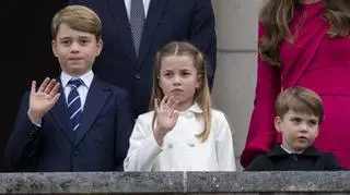 Książę George, księżniczka Charlotte i książę Louis