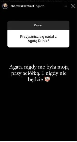 Zofia Zborowska-Wrona o relacji z Agatą Rubik