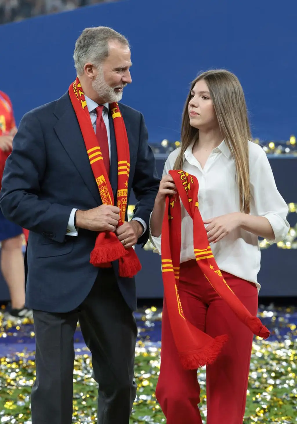 Król Filip z córką Sofią na finale Euro 2024