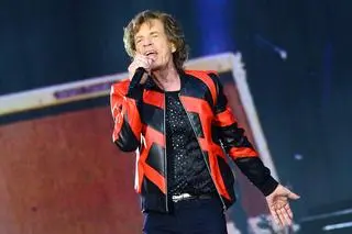 Mick Jagger na występie z zespołem The Rolling Stones