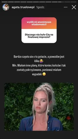 Agata Stranc z "True Love" wyjaśniła, dlaczego nie była obecna na finale sezonu