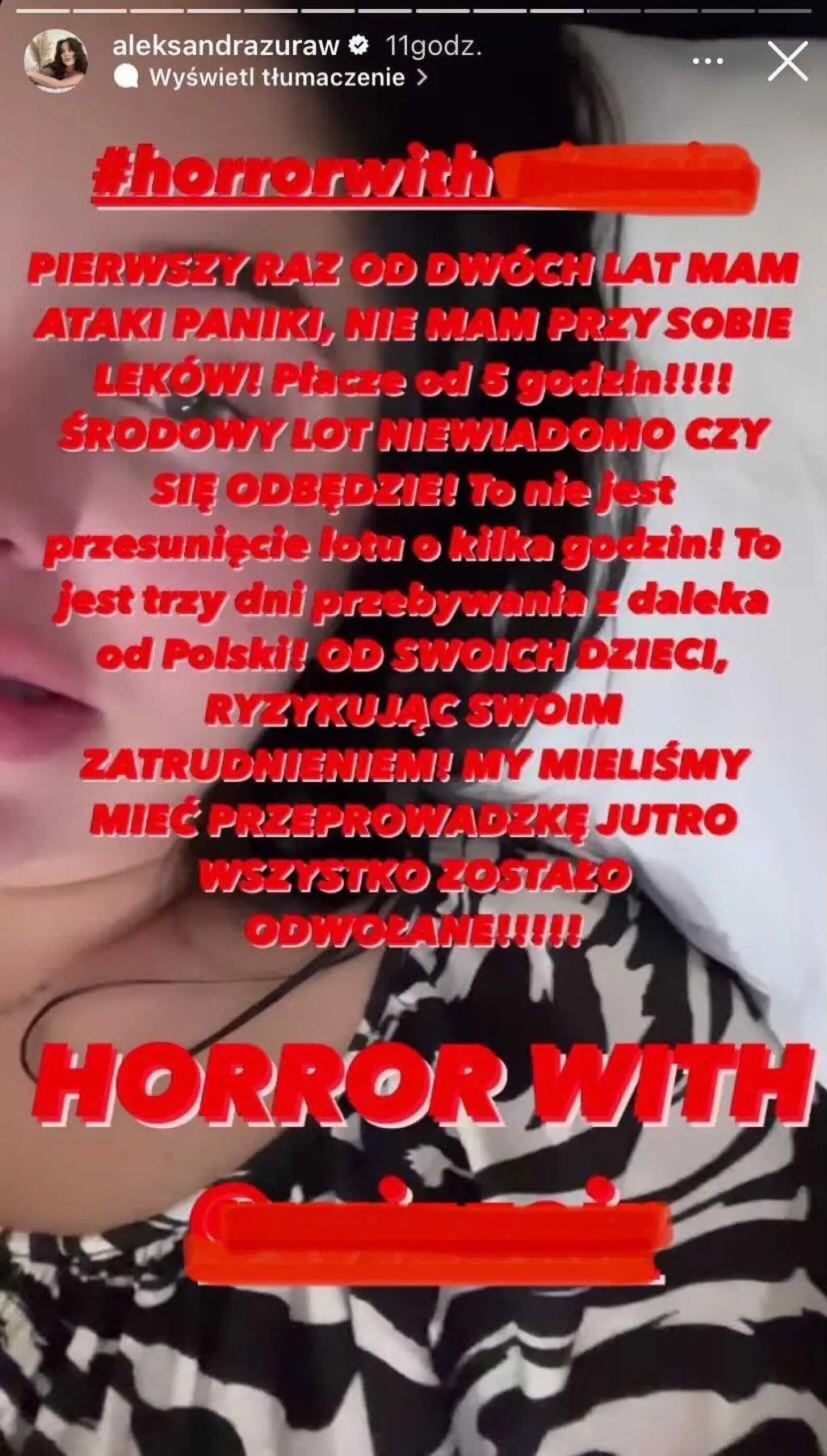 Ola Żuraw o horrorze na lotnisku