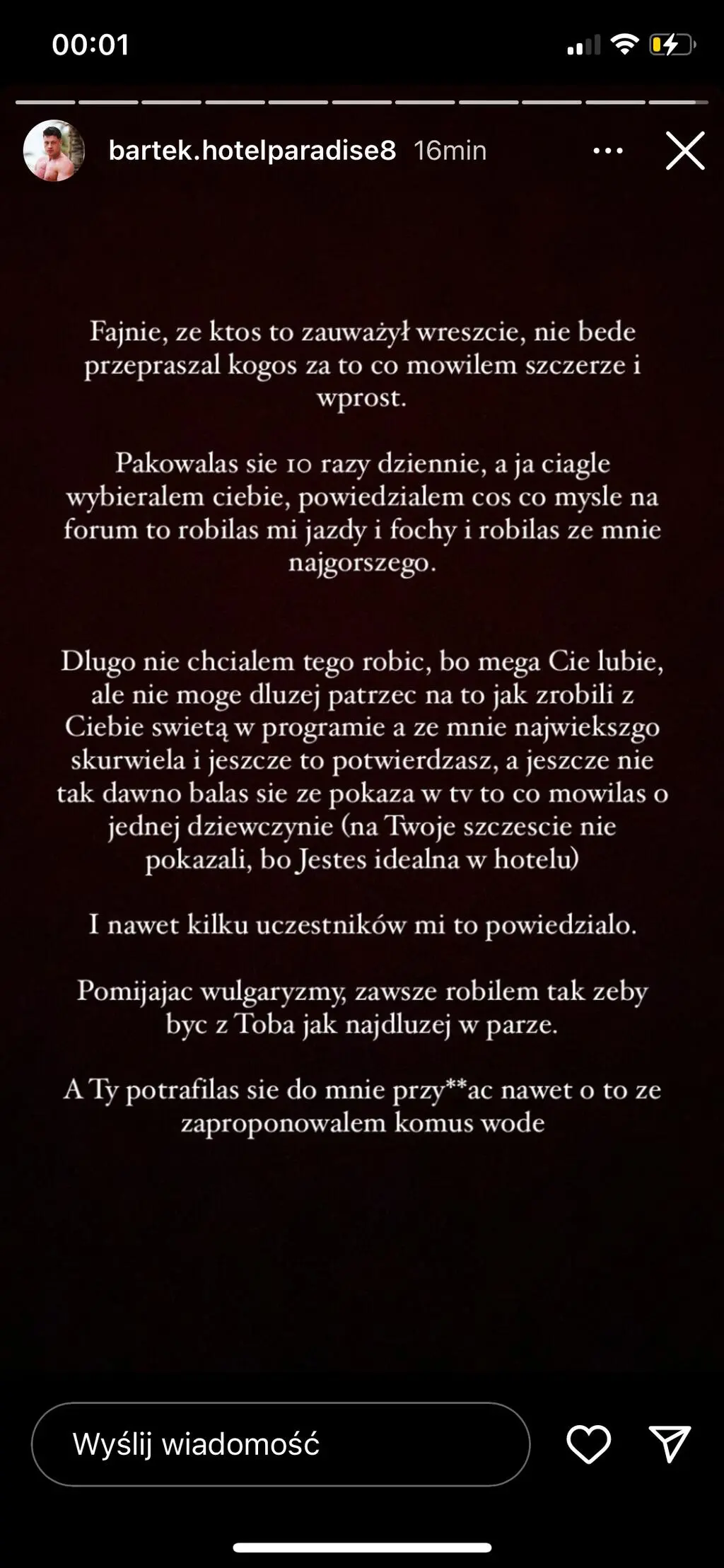 "Hotel Paradise 8". Luiza reaguje na relację Bartka