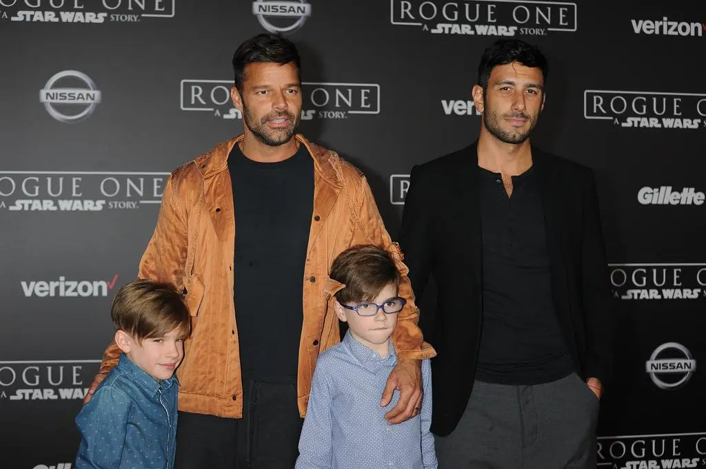 Ricky Martin z synami w 2016 roku