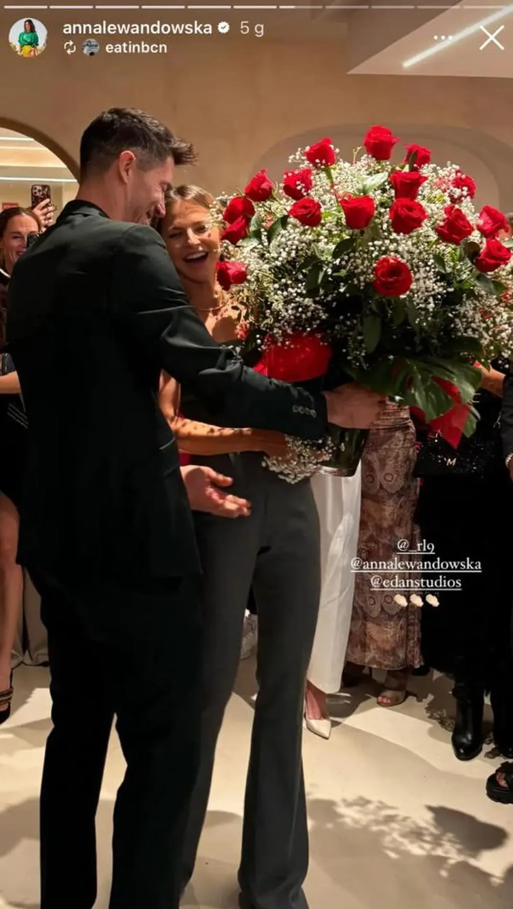 Robert i Anna Lewandowscy na otwarciu Edan Studioss