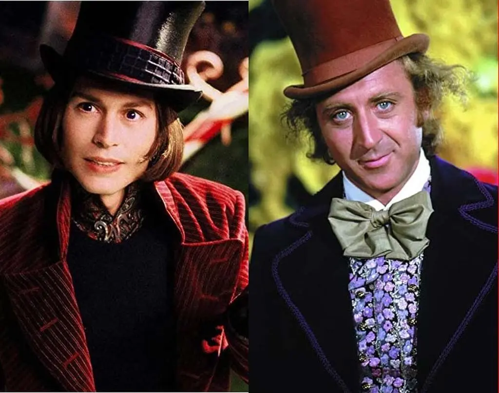 Johnny Depp i Gene Wilder jako Willy Wonka