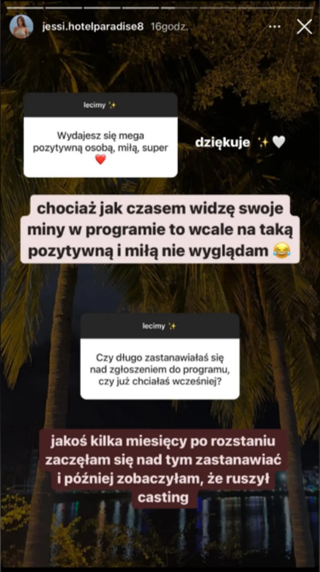 Jessica z "Hotel Paradise 8" o programie