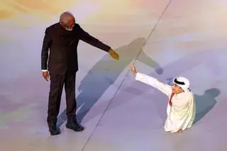 Morgan Freeman i katarski poeta Ghanim Al-Muftah