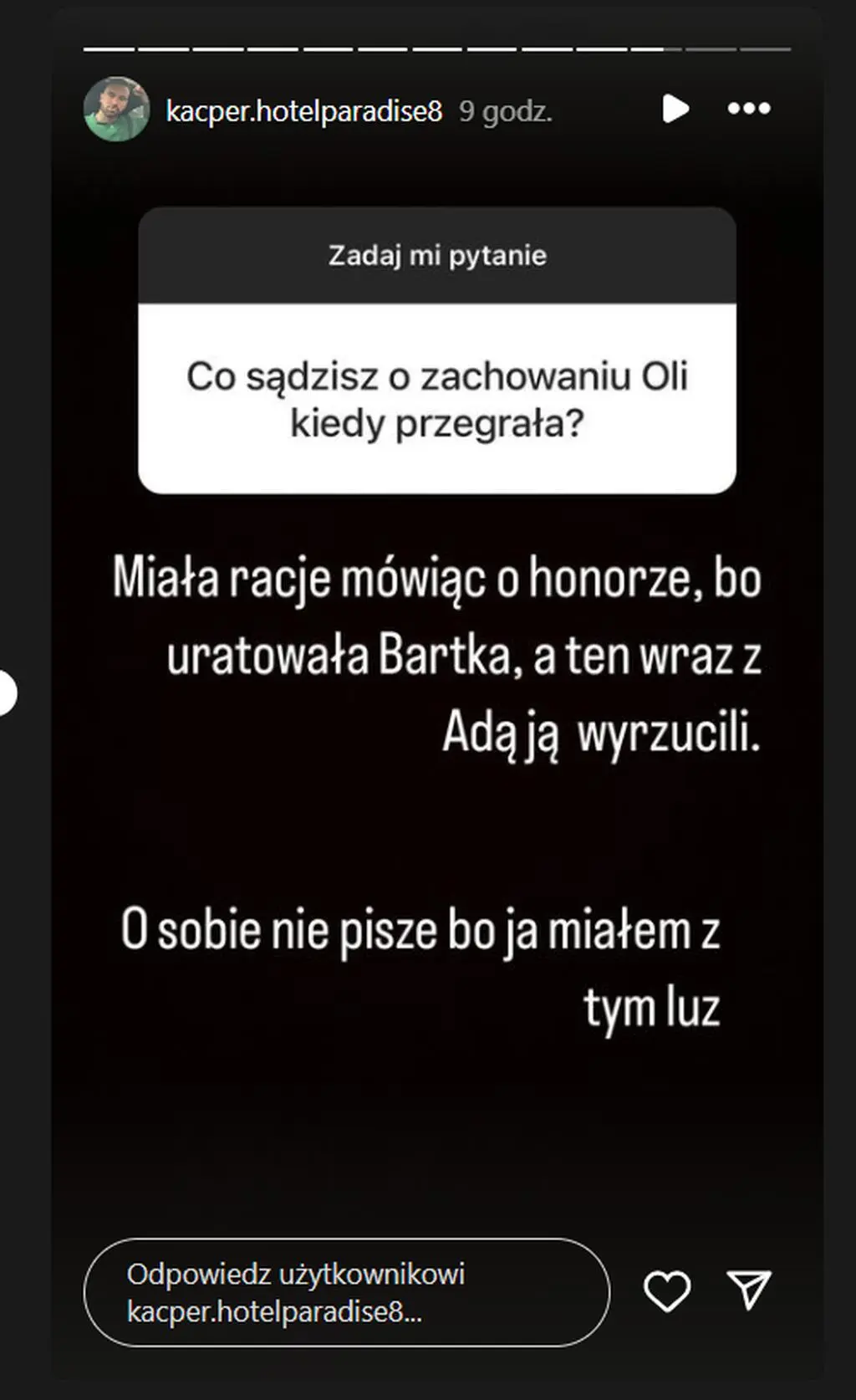 Kacper z "Hotelu Paradise 8" 