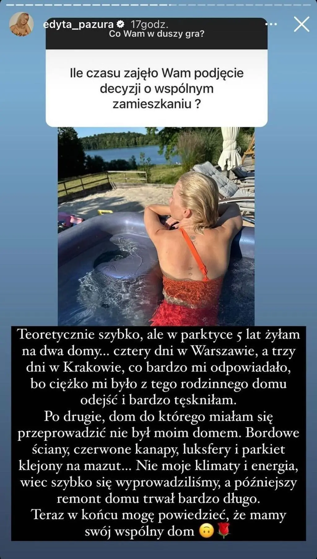 Edyta Pazura o mieszkaniu z Cezarym Pazurą