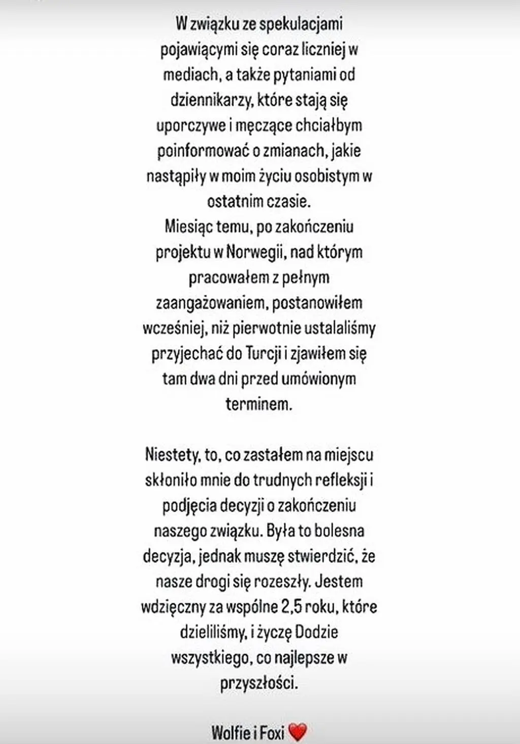 Oświadczenie Dariusza Pachuta 