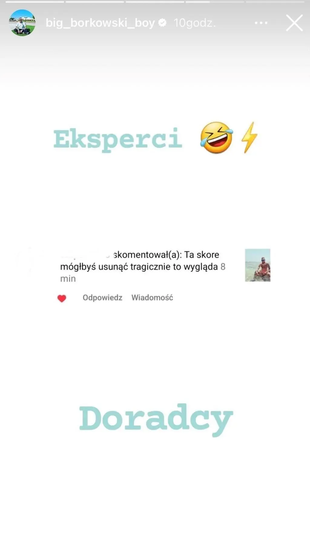 Mateusz "Big Boy" Borkowski pokazał wiadomość od internauty
