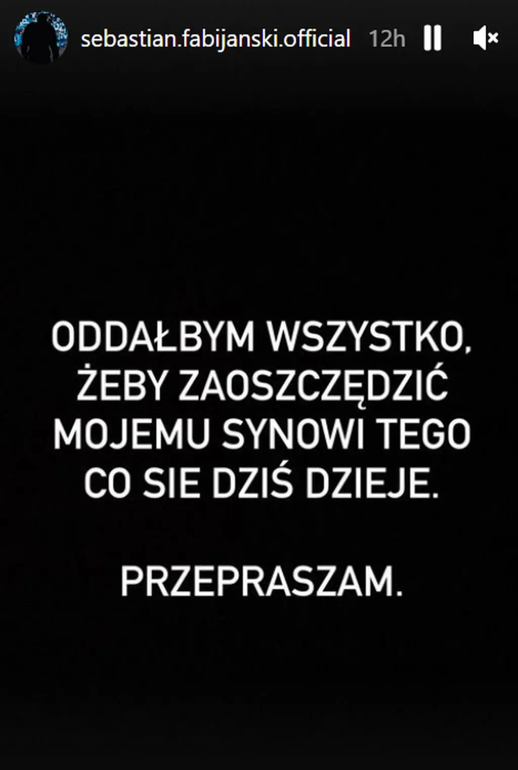Sebastian Fabijański przeprasza