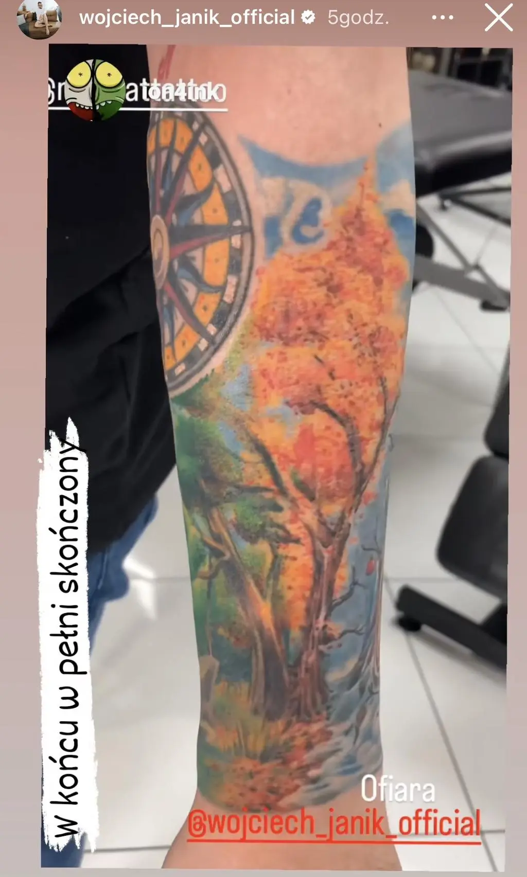 Wojciech Janik ma nowy tatuaż