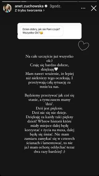 Aneta Żuchowska ze "ŚOPW" była w szpitalu