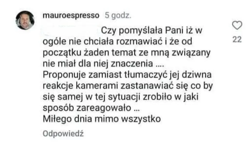 Piotr ze "ŚOPW" o zachowaniu Agaty