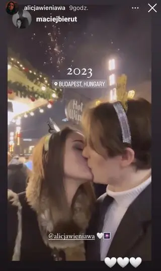 Alicja Wieniawa-Narkiewicz z partnerem