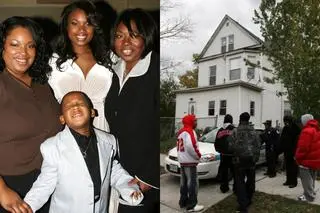 Julia Hudson, Jennifer Hudson, Darnell Donerson i Julian D. King na podczas peremiery filmu filmu "Dreamgirls" oraz dom, w którym doszło do tragedii 