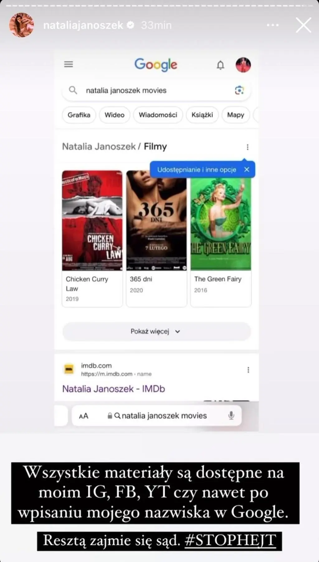 Natalia Janoszek zarzuca Krzysztofowi Stanowskiemu kłamstwo