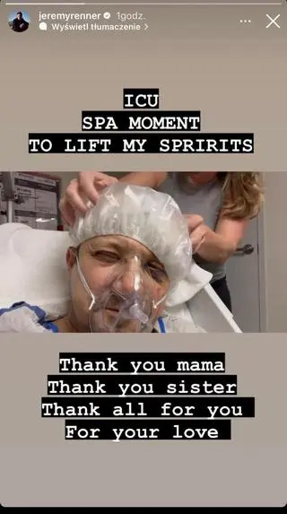 Jeremy Renner opublikował relację ze szpitala