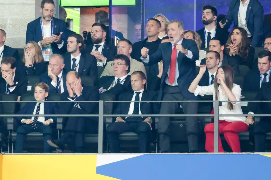 Król Filip z córką Sofią na finale Euro 2024