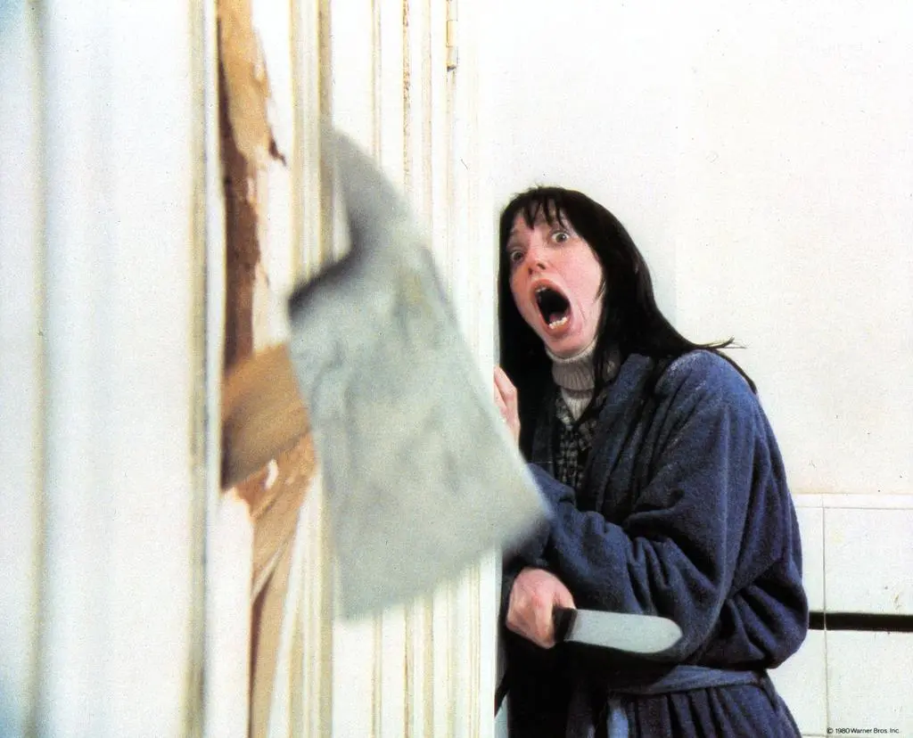 Scena z filmu "Lśnienie". Shelley Duvall 