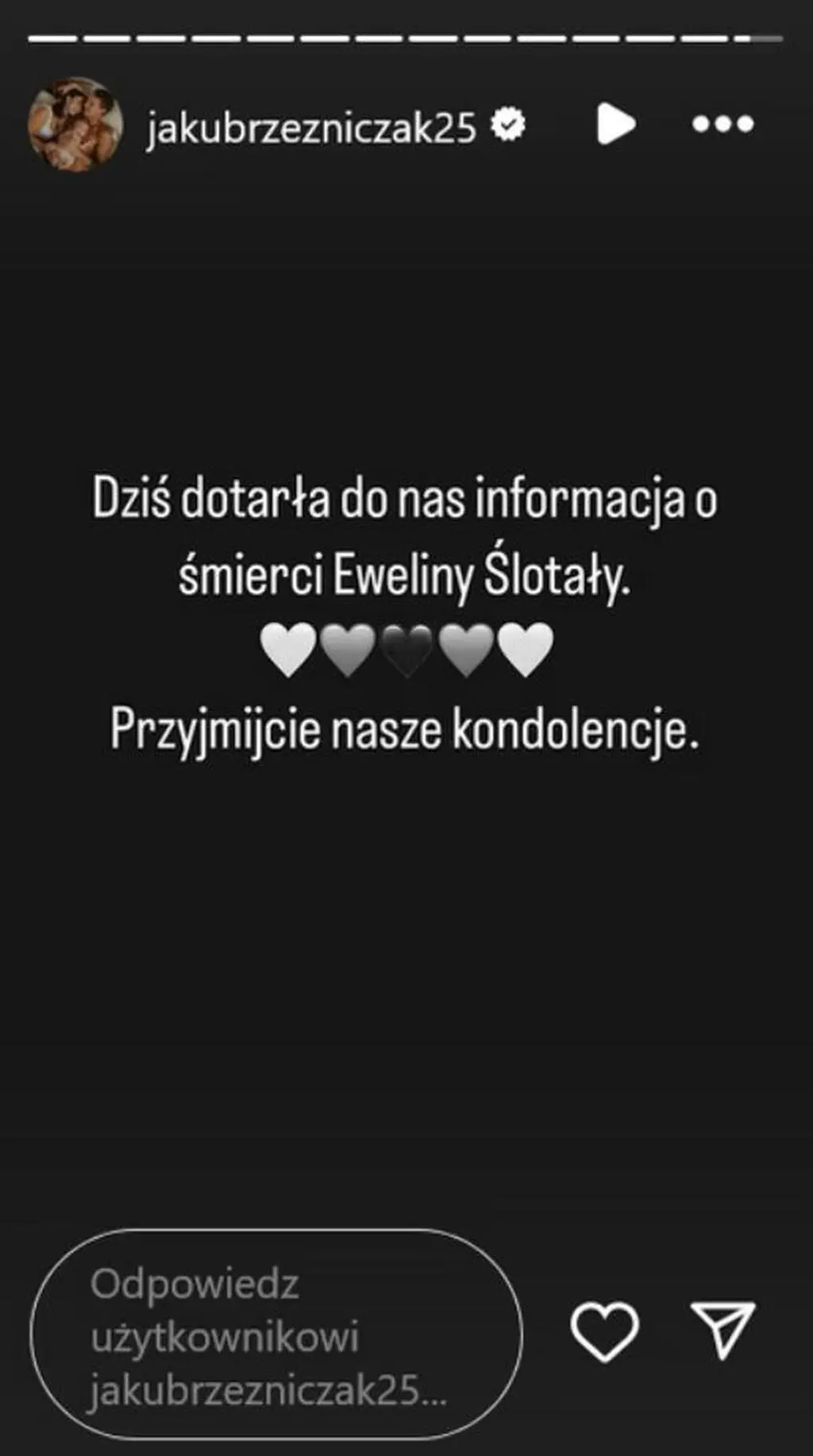 Jakub Rzeźniczak pożegnał Ewelinę Ślotałę