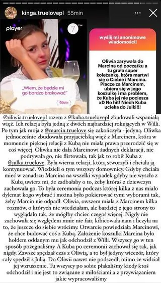 Kinga z "True Love" o relacji Oliwii i Marcina