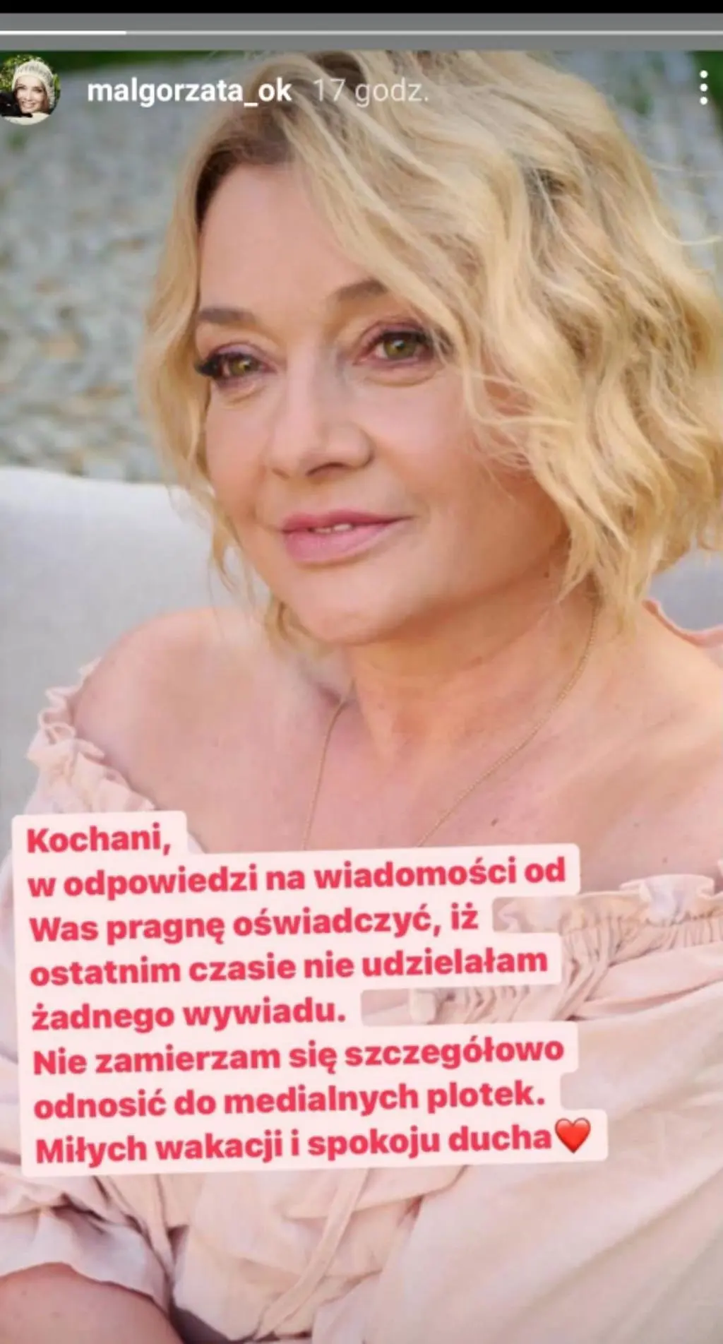 Małgorzata Ostrowska-Królikowska o zaproszeniu