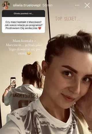 Oliwia z "True Love" o kontakcie z Marcinem