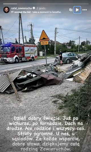 Rafał Zawierucha pokazał skutki nawałnicy