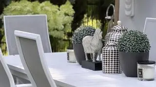 Małgorzata Rozenek-Majdan pracuje w ogrodzie