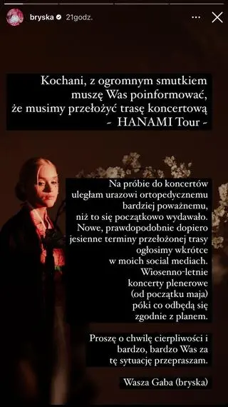 Bryska miała wypadek