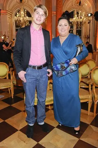 Dorota Wellman i jej syn Jakub