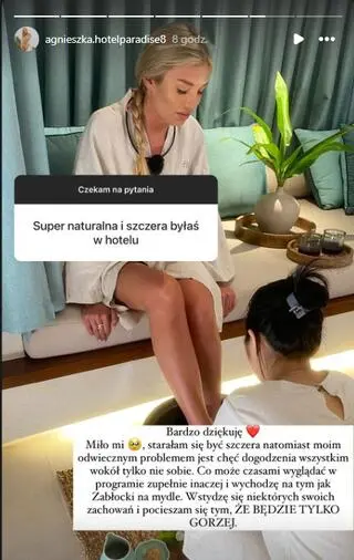 Agnieszka Siedlak o swoim zachowaniu w "Hotelu Paradise 8"