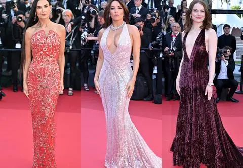 Gwiazdy na festiwalu filmowym w Cannes. Demi Moore, Eva Longoria i Emma Stone błyszczały na czerwonym dywanie