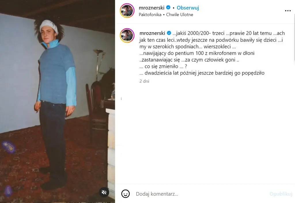 Mikołaj Roznerski na zdjęciu sprzed lat